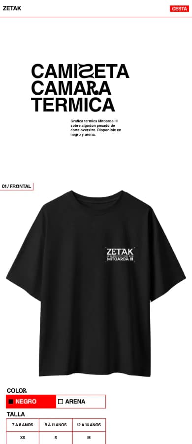 Versión móvil del rediseño de la ficha de camiseta de ZETAK