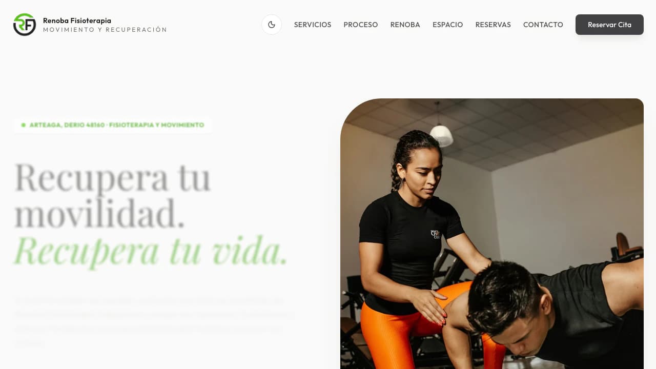 Captura del bloque de tratamientos y servicios de Renoba