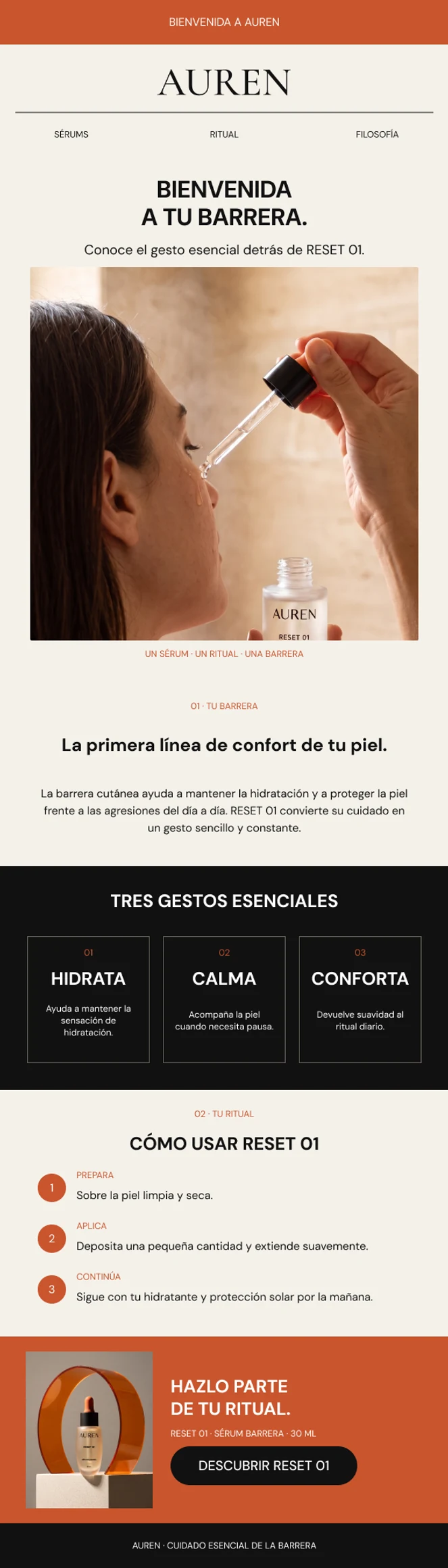 Email de bienvenida de AUREN: bienvenida a tu barrera