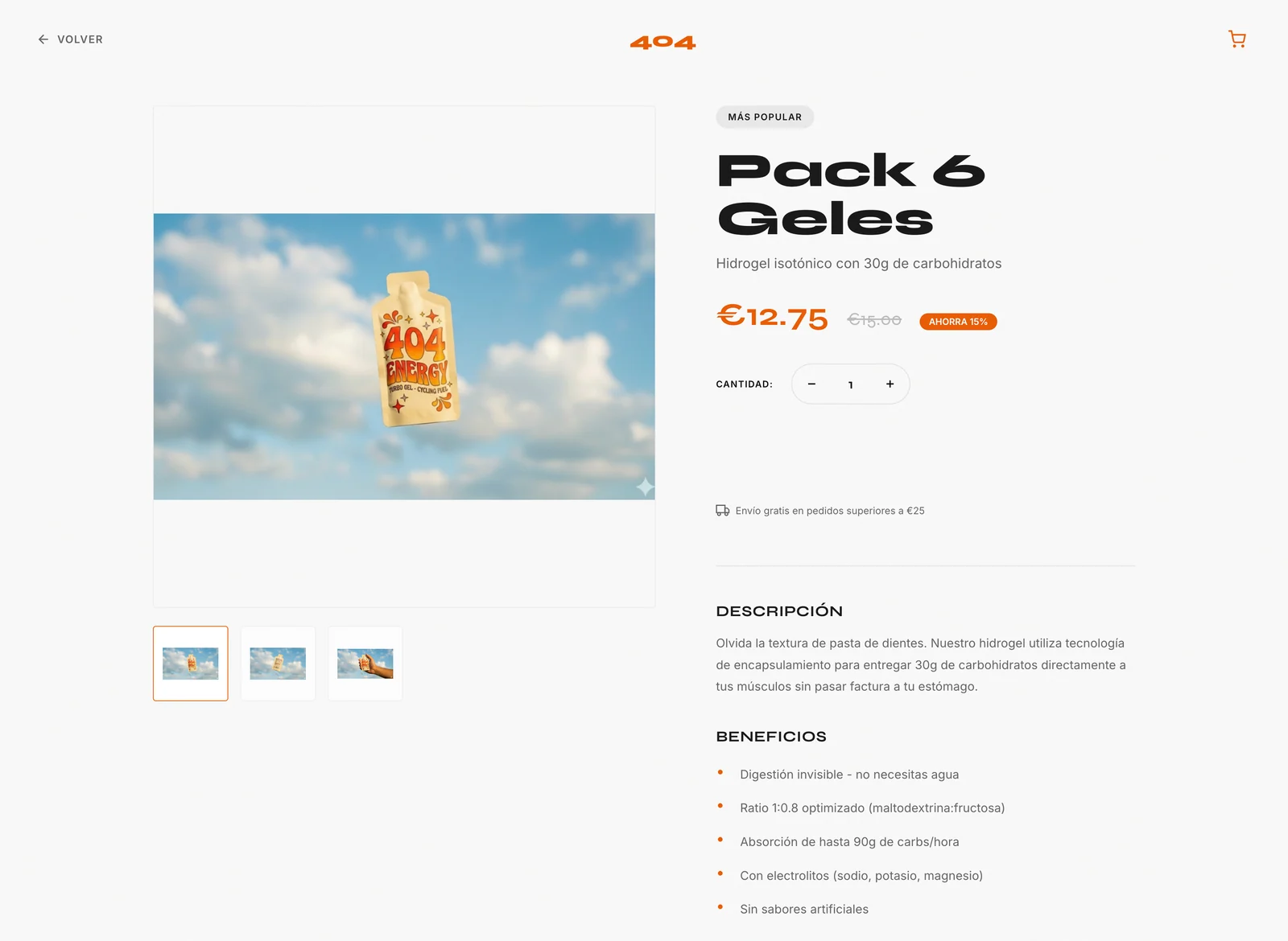 Recorte de la ficha de compra de 404 Energy