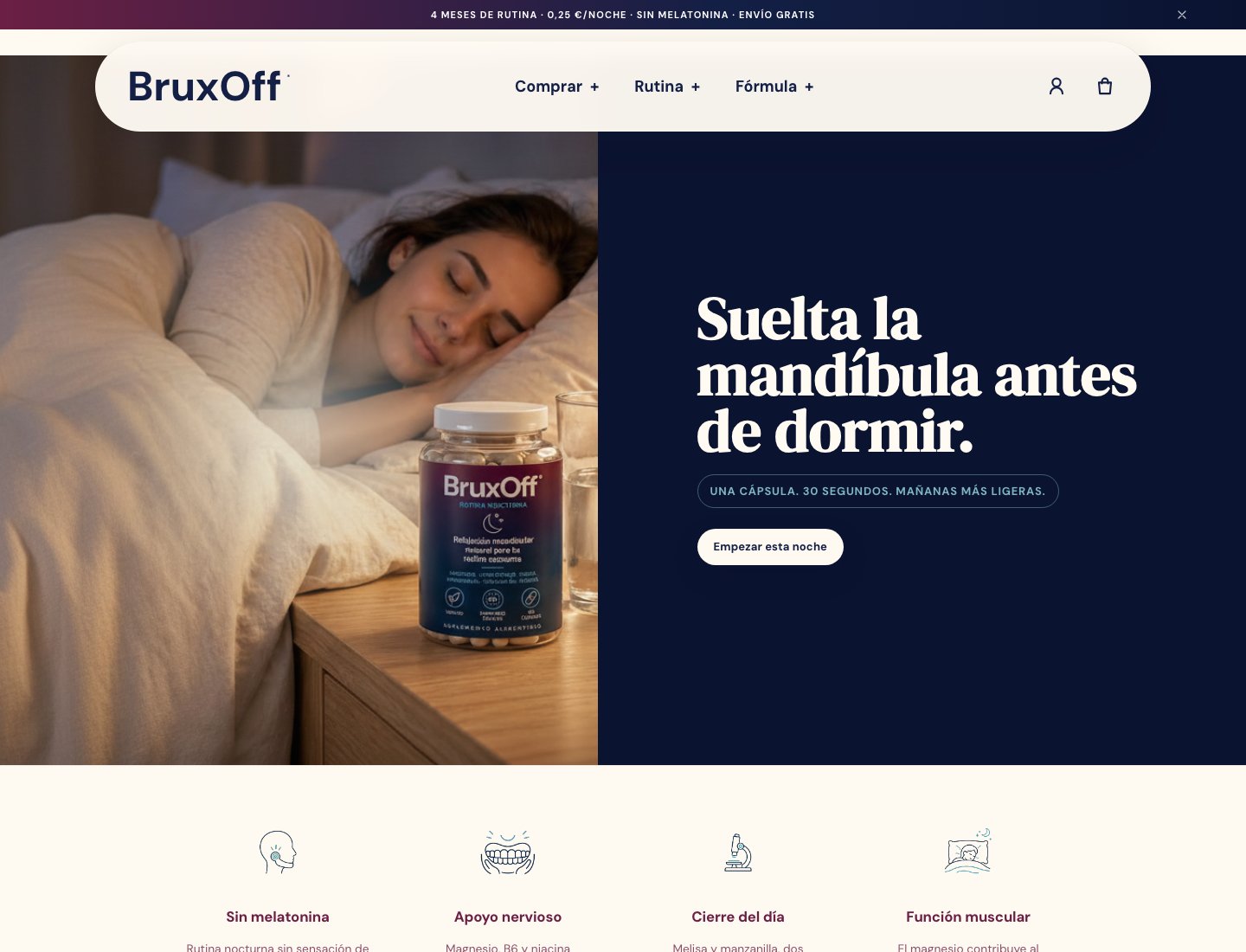 Landing ecommerce de producto usada para explicar la diferencia entre estética y conversión