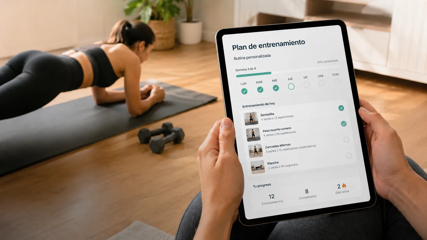 Mockup de plan de entrenamiento online de HDR Sport